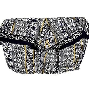 ASTR The Label Womens Sleeveless Strapless Crop‎ Top Sz Medium Blue White Gold